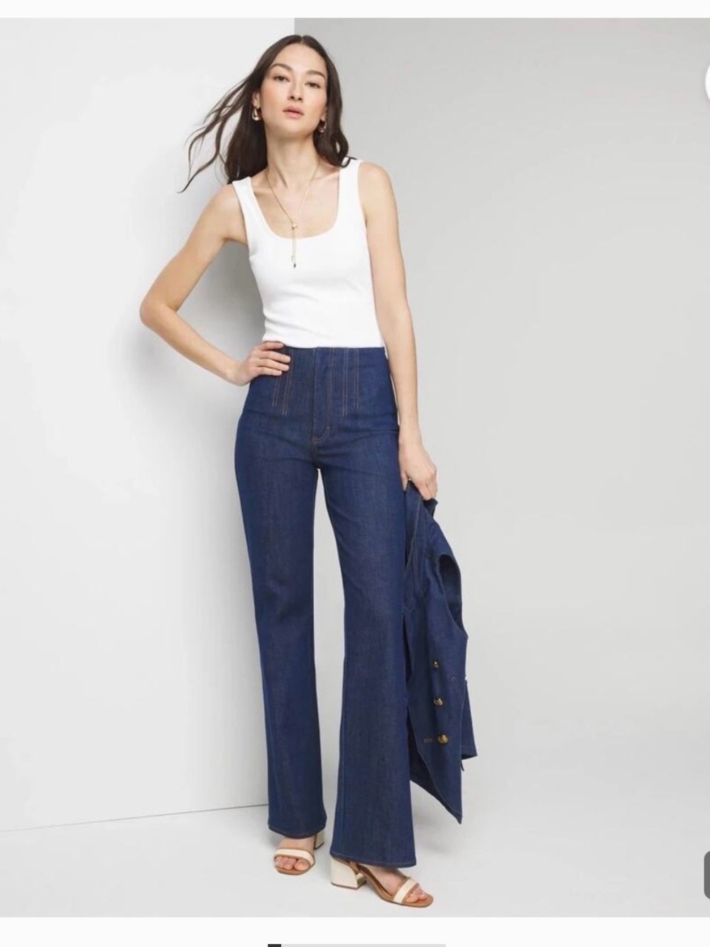 White House Black Market WHBM Extra High Rise Trouser Sculpt Jeans 6